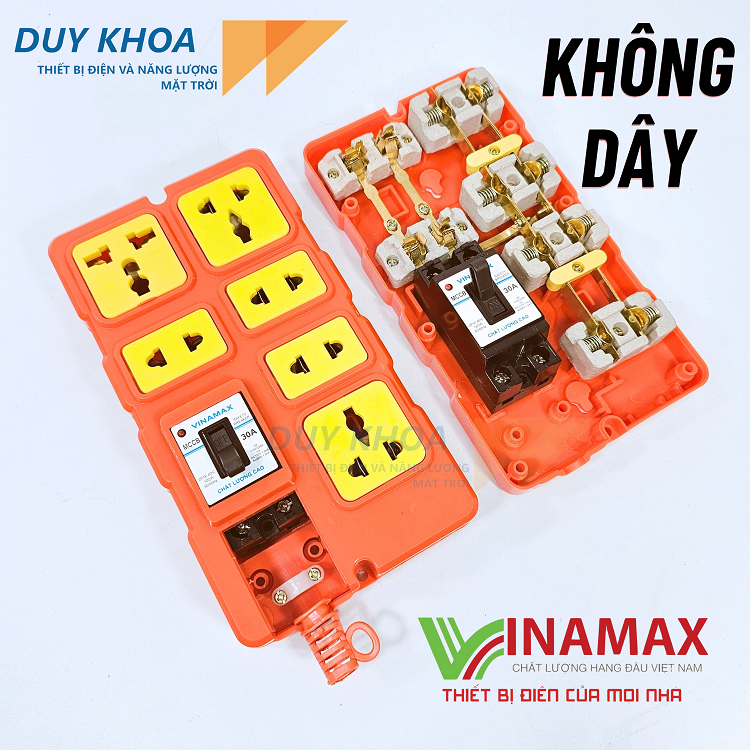 Ổ cắm điện chịu tải 6 lõi sứ có CB30A Vinamax - Ảnh 2